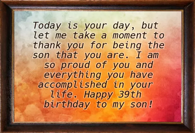 Happy 39Th Birthday Son