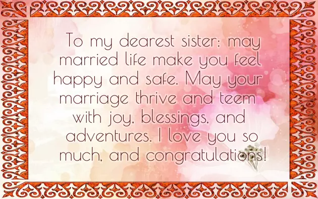 Wedding Wishes For Sister Messages