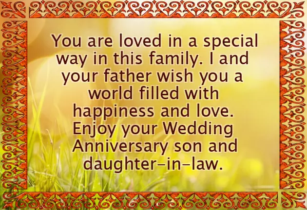 1St Wedding Anniversary Wishes For Daughter And Son In Law