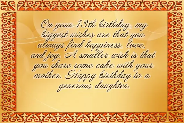 Birthday Wishes For Daughter On Her 13Th Birthday