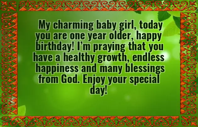 Birthday Thoughts For Baby Girl