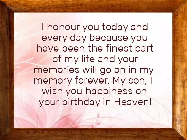 Happy Heavenly Birthday Son