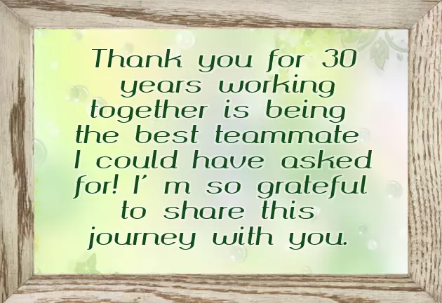 Congratulations On 30 Years Of Service