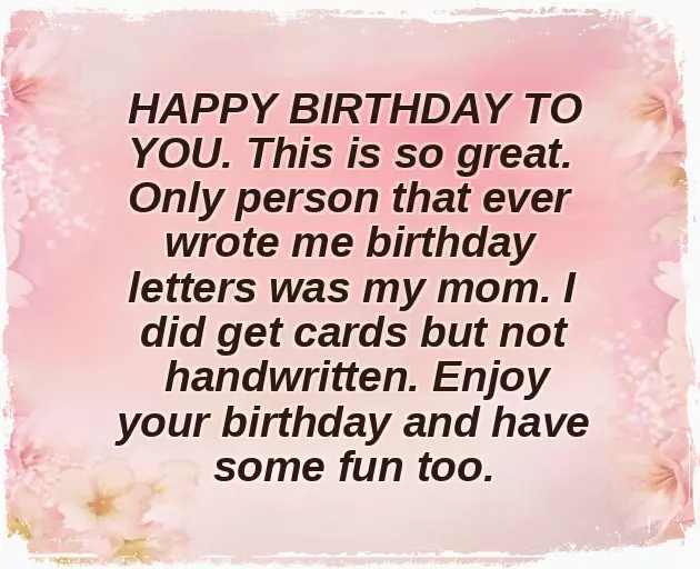 Letter For Wishing Birthday