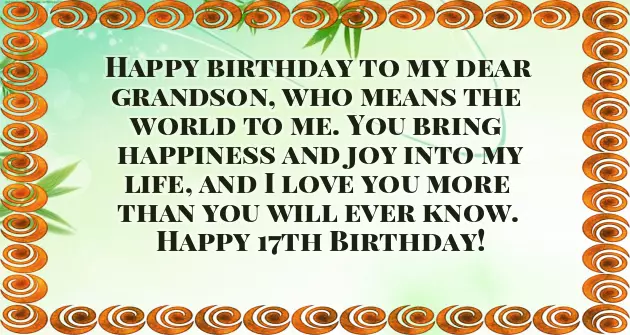 Happy 17Th Birthday To My Grandson