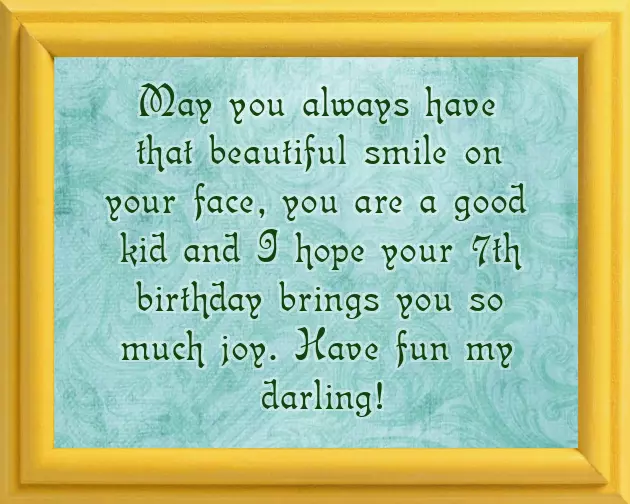 Birthday Wishes For 7 Year Girl