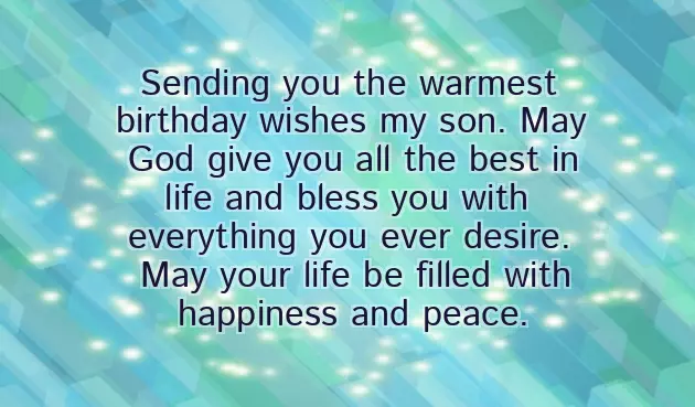 Blessing To Son On His Birthday