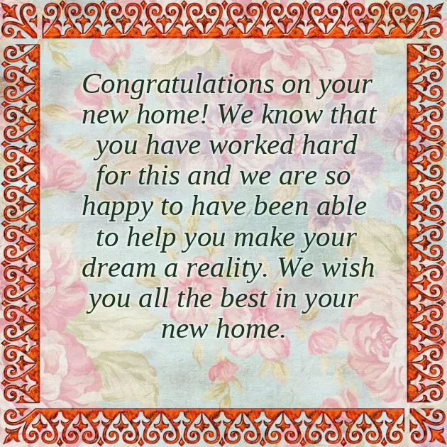 Congratulations On Your New Home Wishes