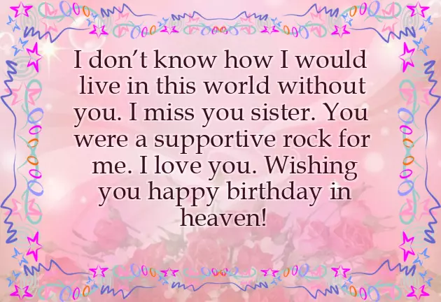 Happy Birthday To My Late Sister