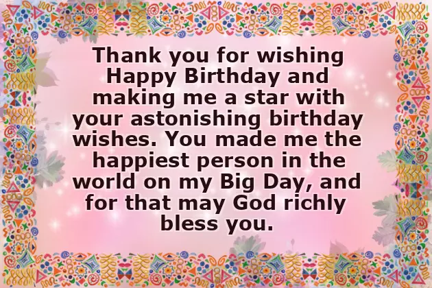 Thank You For Ur Birthday Wishes