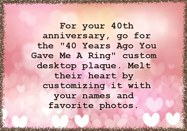 40Th Wedding Anniversary Traditional Gift