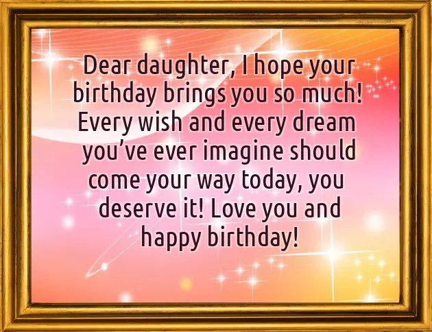 Happy Birthday To Your Beautiful Daughter