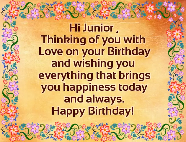 Happy Birthday Wishes To My Junior Brother