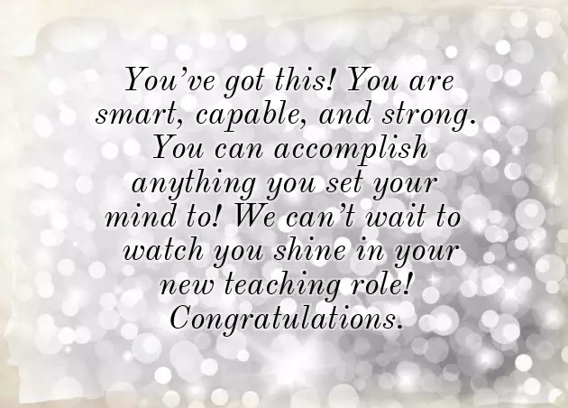 Congratulations New Teacher Job