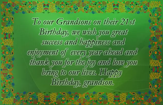 Grandson 21St Birthday Wishes