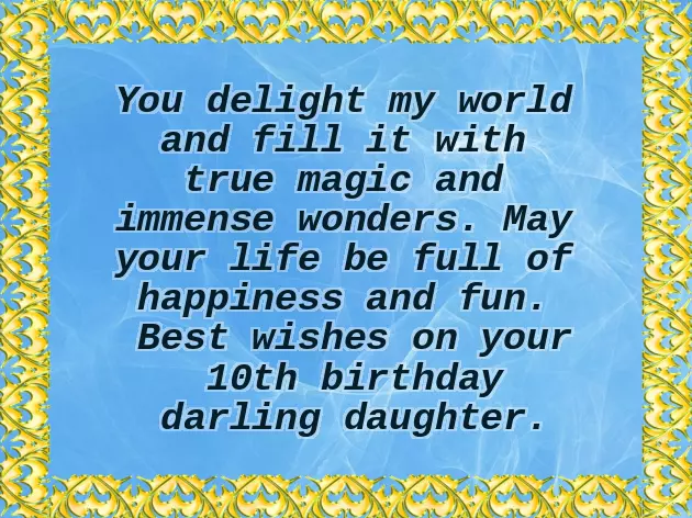 Happy 10Th Birthday To My Daughter Poem