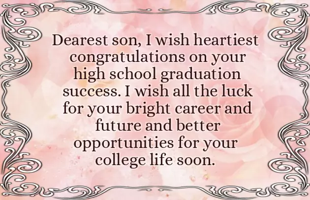 Congratulating Son On His Graduation