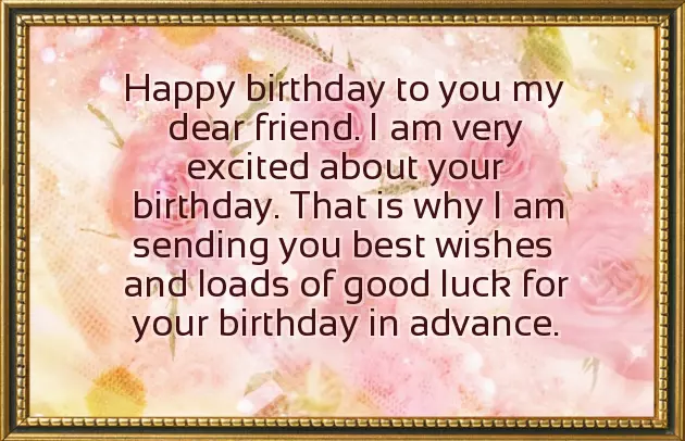 Advance Happy Birthday Wishes For Brother