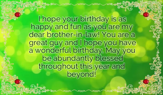 Birthday Greeting For Brother In Law