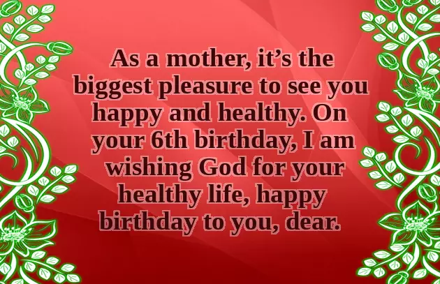 Daughter 6Th Birthday Wishes