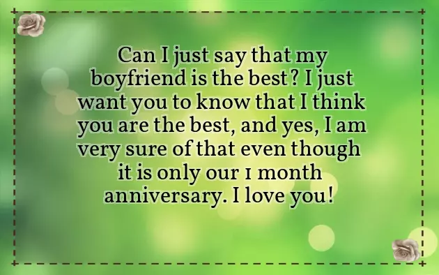 One Month Anniversary Caption