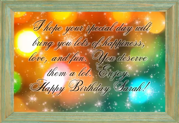 Happy Birthday To Sarah