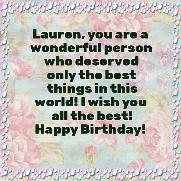 Happy Birthday Lauren