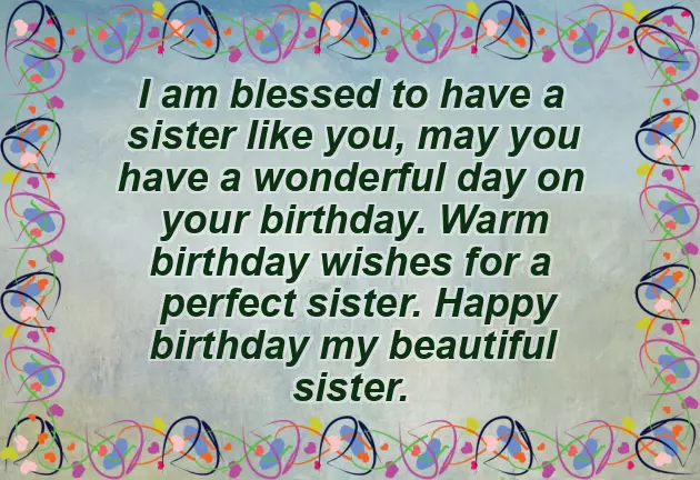 Sister Birthday Wishes Bible Words