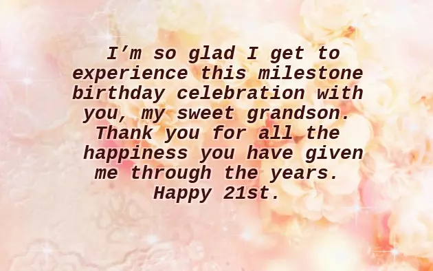 21St Birthday Wishes For My Grandson
