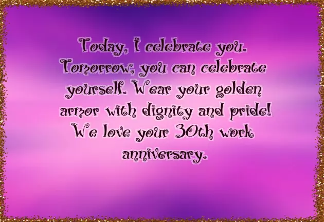Congratulations On 30 Years Of Service