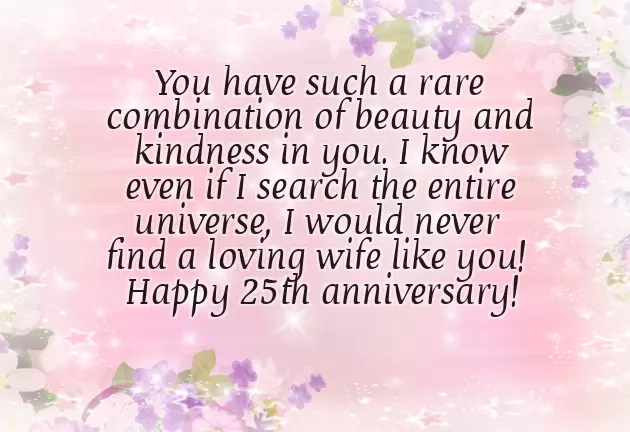 25Th Wedding Anniversary Wishes For Wife