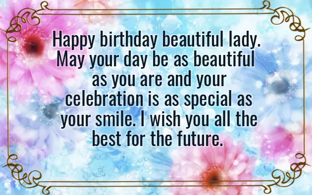 Happy Birthday Beautiful Lady