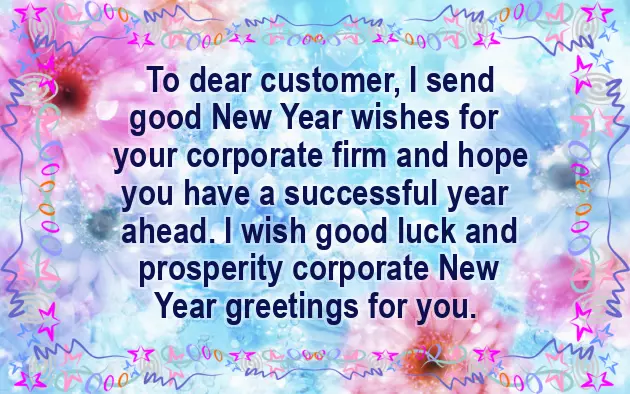 Business New Year Wishes To Customers