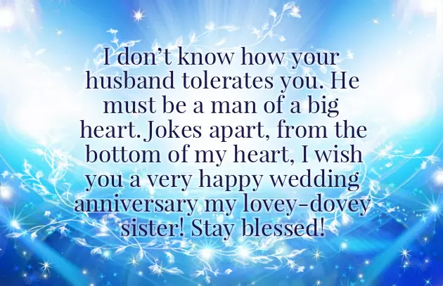 Wishes For Sister Marriage Anniversary