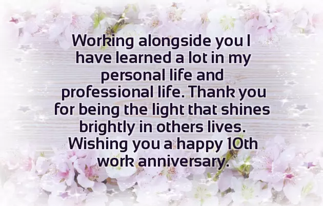 Congratulations Message On Work Anniversary