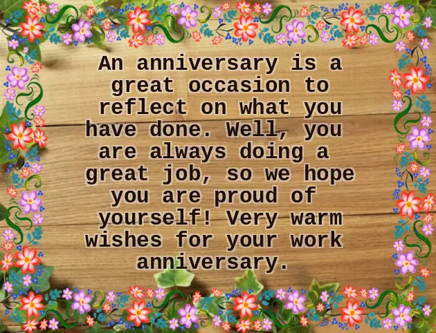 Congratulations Work Anniversary Wishes