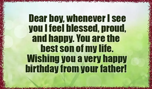Father Birthday Wishes To Son