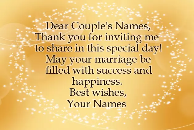 Sample Wedding Congratulations