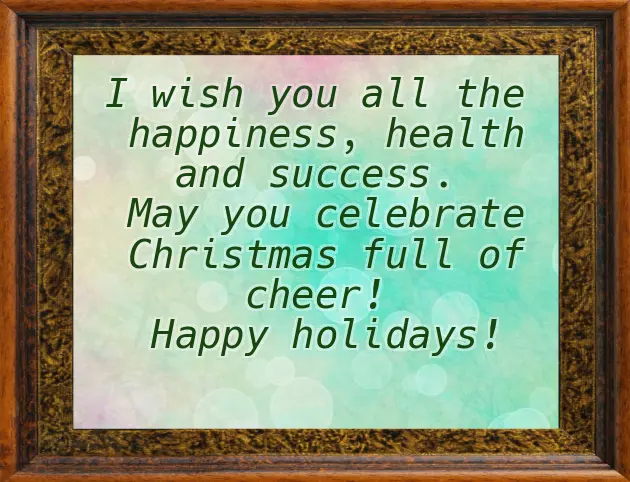 Merry Christmas Message To All