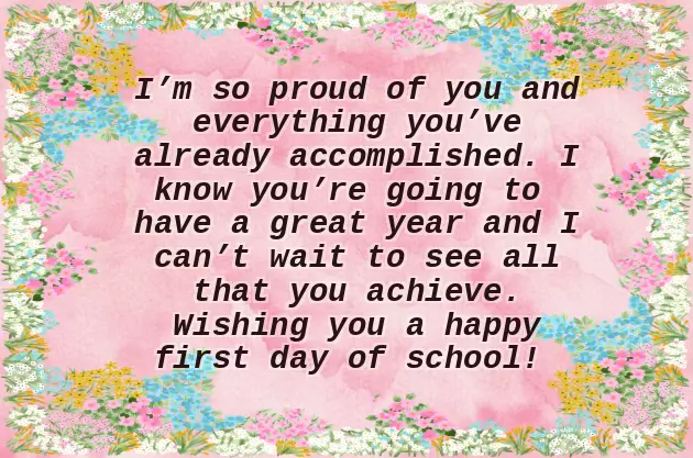 Wishes For First Day At School Wishes For First Day At School