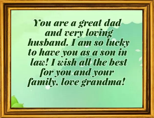 Fathers Day Greetings To Son In Law