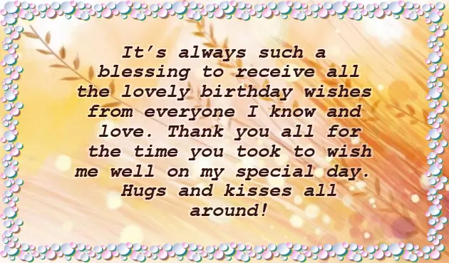 Thank You Note For Birthday Greetings