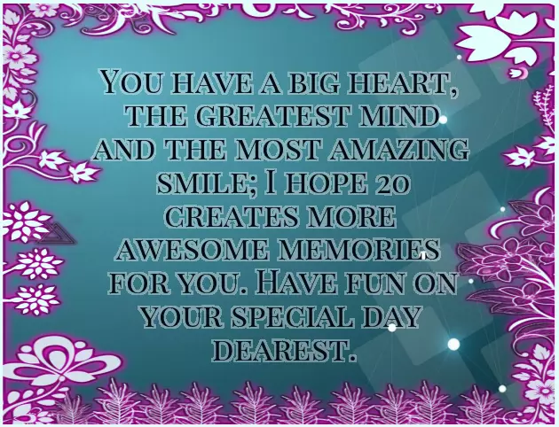 Happy Birthday Wishes For 20 Years Girl