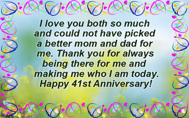 41St Wedding Anniversary Wishes For Parents