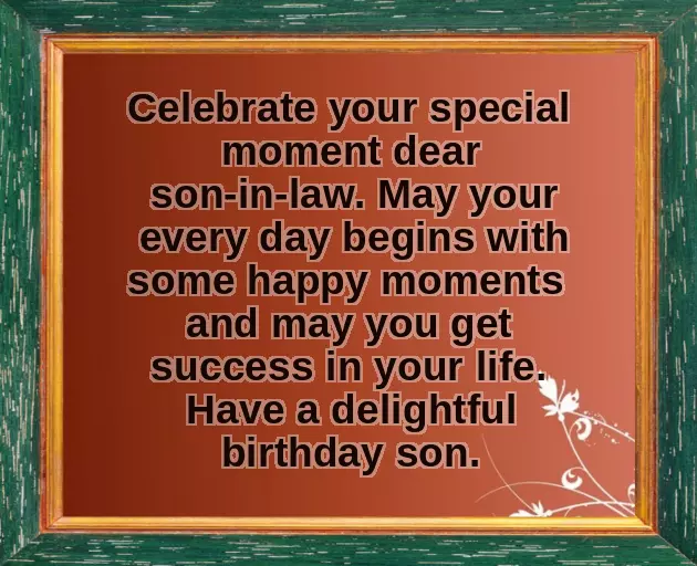 Birthday Wishes To My Son In Law