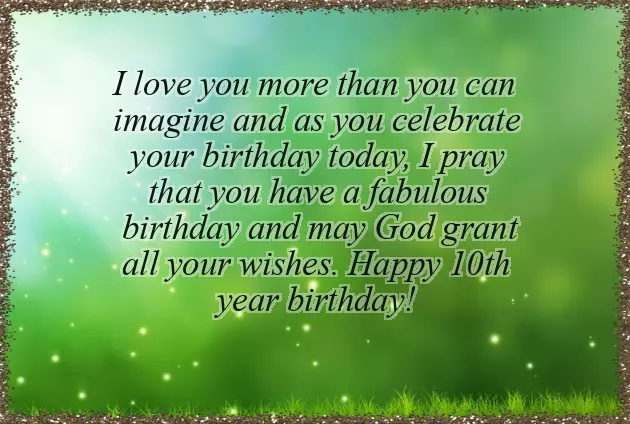Happy Birthday Wishes For 10 Year Old Niece