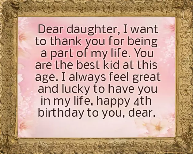 Birthday Wishes For 4 Year Old Daughter