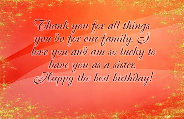 Birthday Sentence For Sister
