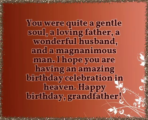 Birthday Thoughts For Grandfather
