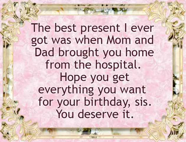 Funny Caption For Sister Birthday